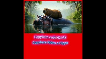 Capybara cưỡi Hà Mã |(Video do tôi thực hiện từ Wan 2.1 AI, Stable Diffusion 3.5  AI) #shorts #music