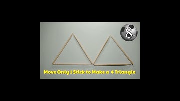 Move Only 1 Stick to Make a 4 Triangle #shorts