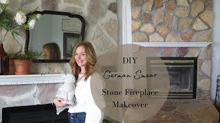 DIY Old World German Schmear Stone Fireplace Makeover in 1 day!