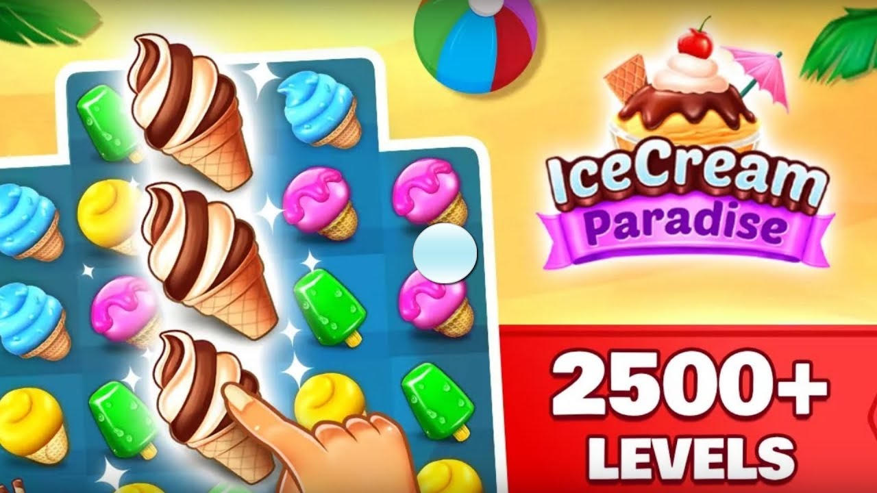 Ice Cream Paradise: Sorvete - Jogo de Combinar 3 Delícias