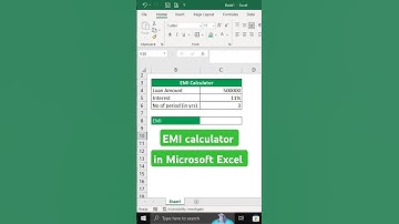 EMI calculator in Microsoft Excel #emicalculator #exceltricks #exceltipsandtricks
