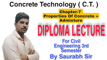 CT/Concrete Technology || Chaptar 7 Properties of Concrete & Admixture || Civil Engg 3rd Sem By Saur