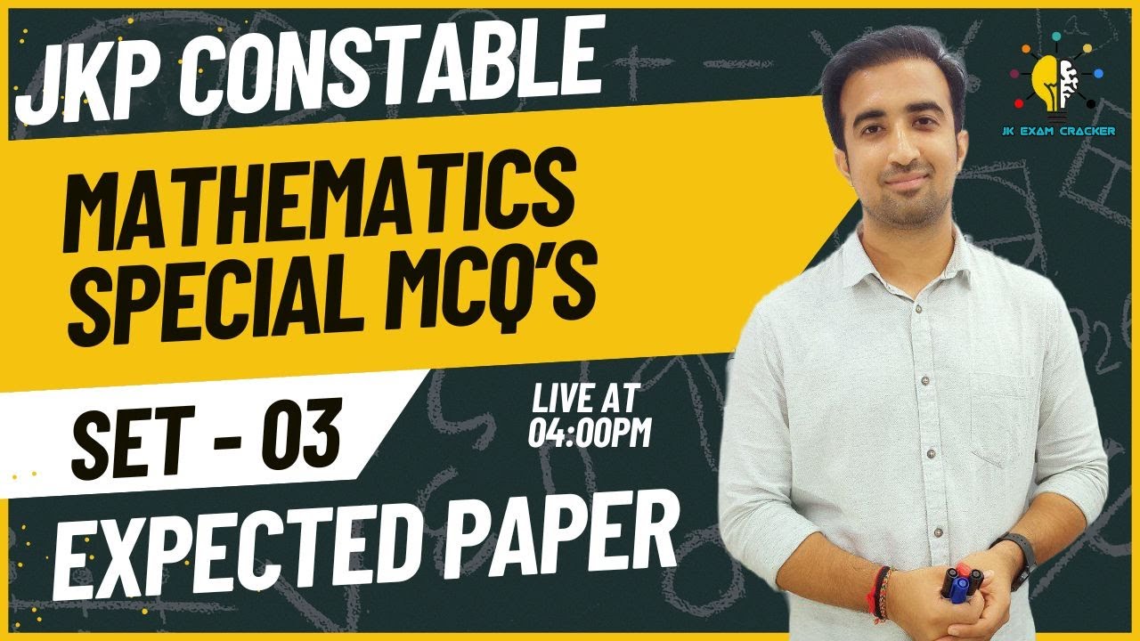 JKP CONSTABLE II EXPECTED MCQ'S-03 II MATHEMATICS- 200 MCQ'S II BY SHUBAM VERMA SIR II 