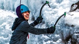 CLIMBING FROZEN WATERFALLS! w/ Sam, Colby, & Corey