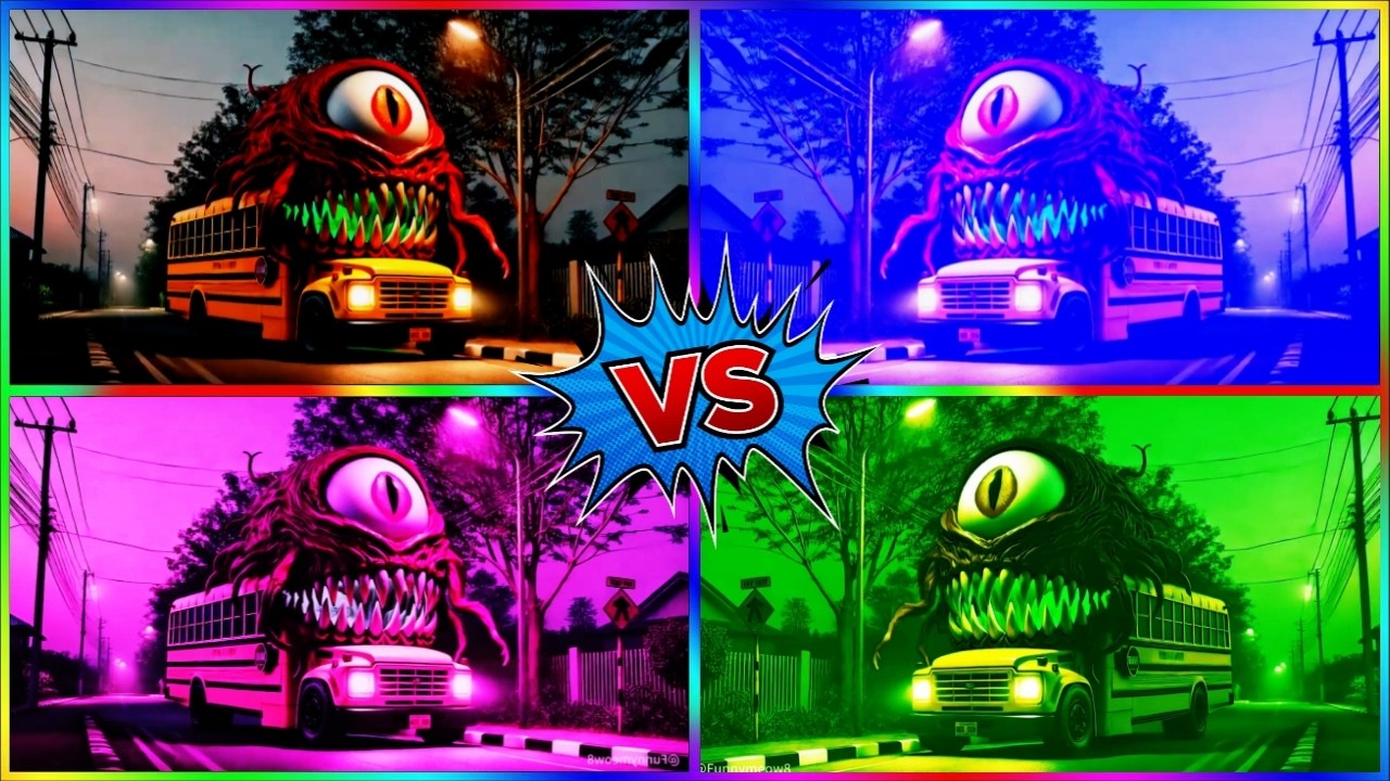 SCHOOL BUS MONSTER | Tiles Hop EDM Rush 🚎 🎶