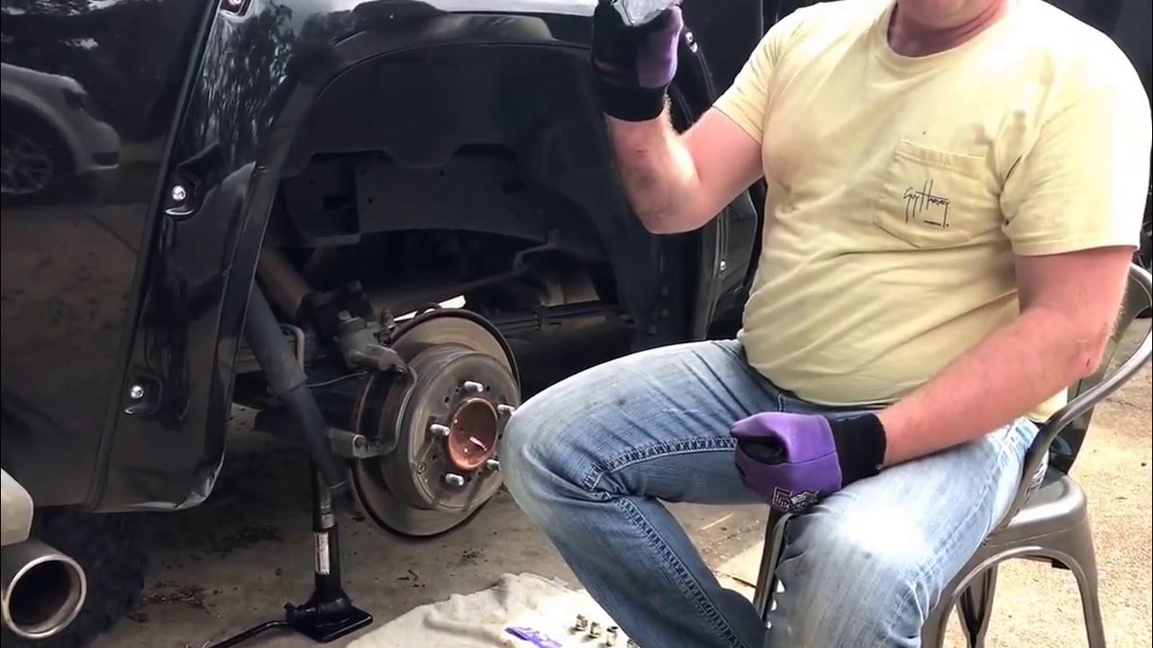 Toyota Tundra 2014 rear brake change - YouTube