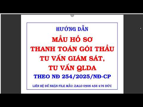Video HƯỚNG DẪN LẬP HỒ SƠ THANH TOÁN GÓI TƯ VẤN GIÁM SÁT, TƯ VẤN QLDA THEO NGHỊ ĐỊNH 254/2025/NĐ-CP - youtube