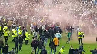 Mk Don's vs Mansfield pitch invasion