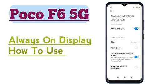 Poco F6 5G || How To Use Always On Display Setting