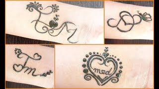 MD and TM tattoo mehndi design || #requested video || DIY alphabet tattoo design