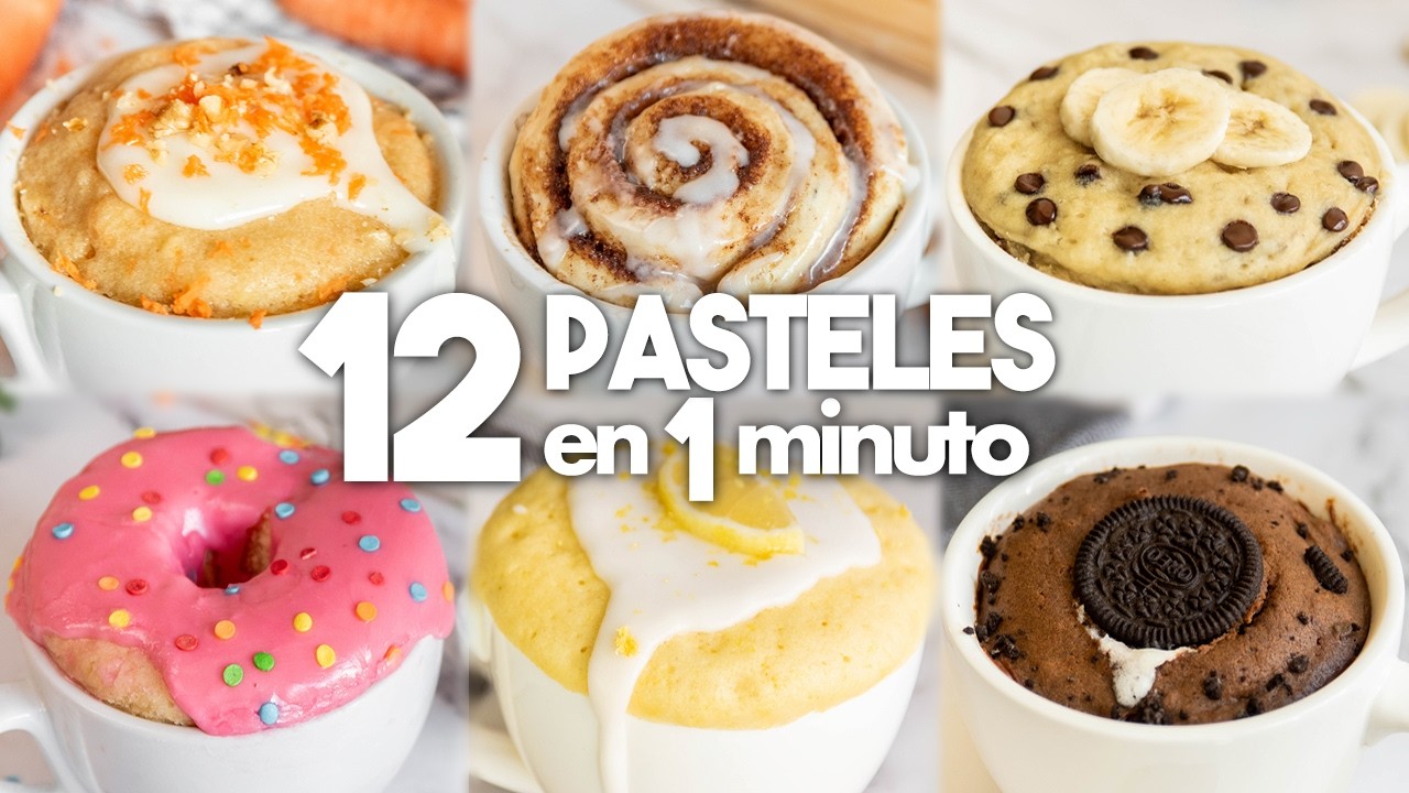 12 POSTRES en MICROONDAS en TAZA 🍓🤎 | NUEVAS Recetas en Taza en 1 minuto ⭐