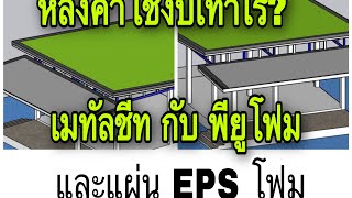 โครงหลังคาเหล็กมุงเมทัลชีท  แผ่น EPSโฟมและติดพียูโฟม ใช้งบเท่าไร?@Pipatbuilderudontani