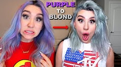 REMOVING ALL THE COLOR FROM MY HAIR *I'M BLONDE NOW*