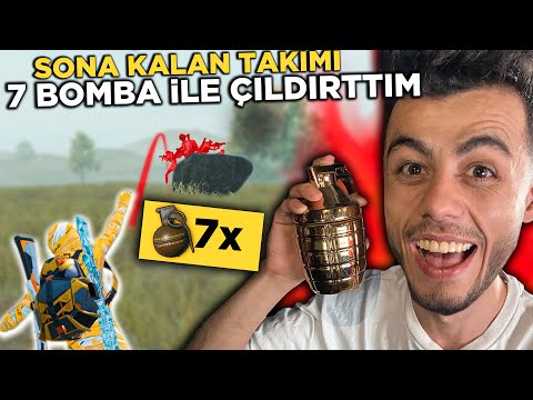 SONA KALAN TAKIMA 7 BOMBA ATTIM !! ( KAFAYI YEDİLER ) 😂- PUBG Mobile