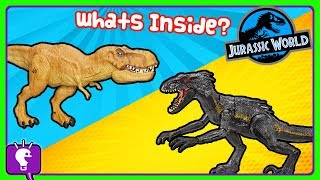 whats inside a t rex and indo raptor toys jurassic world fallen kingdom by hobbykidstv