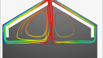 Sky cooling CFD simulation of Malaysian house attic space. Insulation layer parallel to metal roof.