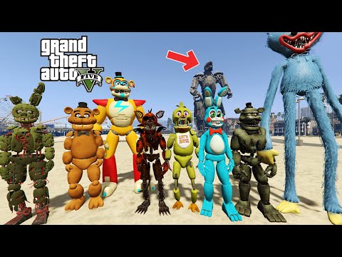 FİVE NİGHT AT FREDDY'S POPY PLAYTİME VE MECHAGODZİLLA SAVAŞIYOR - GTA 5