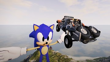 BeamNG Drive: Taking on the Ultimate Sonic and SpongeBob Jump Challenge - Cliff Jumps Included
