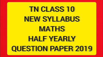 TN Samacheer  10 Maths  Half Yearly  Exam 2019 Answer key