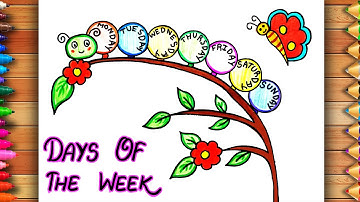 Days of the Week Chart | Seven Days of a Week Drawing | Days of the Week Drawing