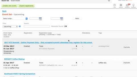 Using Events Feature in Wild Apricot