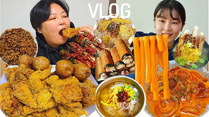 일주일 먹방 브이로그 | 배떡 로제떡볶이 분모자 뿌링클 치킨 갈비탕 실비파김치 잔치국수 육전 유부초밥 짜왕 집밥 느린마을 막걸리 치즈볼 Mukbang VLOG