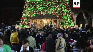 Christmas tree lit in Bethlehem