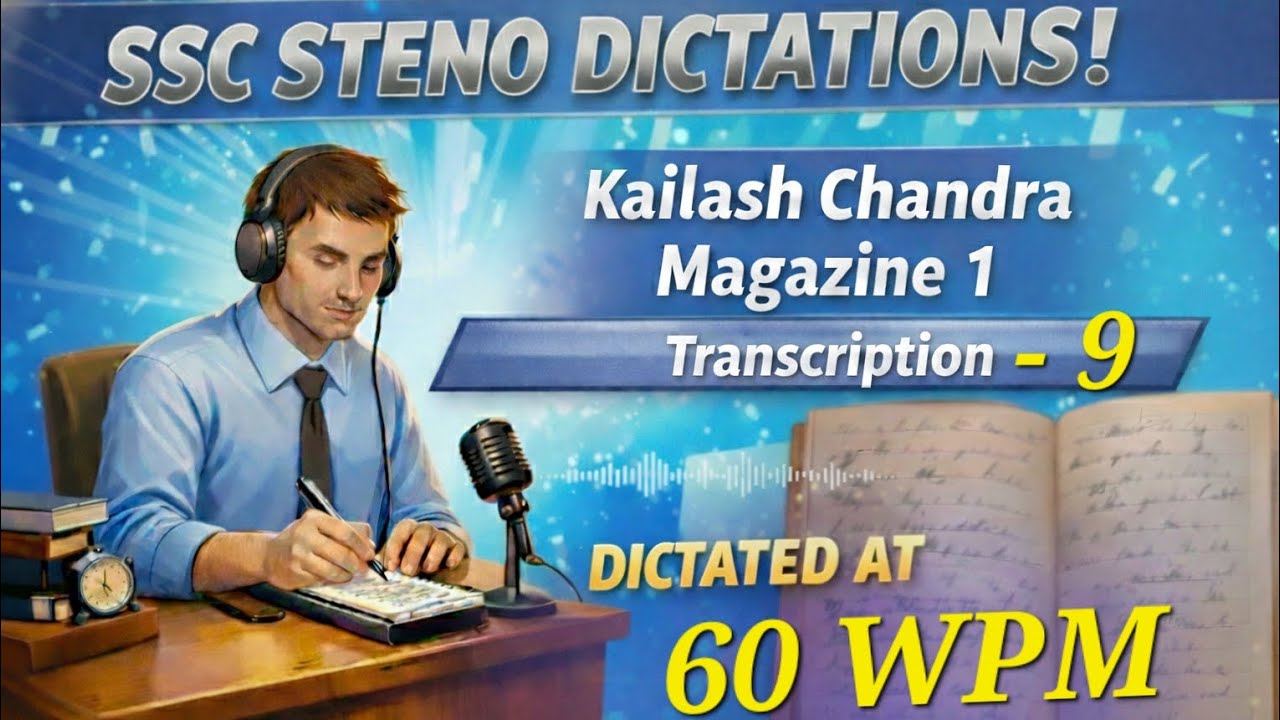 Kailash Chandra Transcription 8 | 80 WPM Dictation | SSC Stenographer Skill Test 2026 Speed Booster🔥