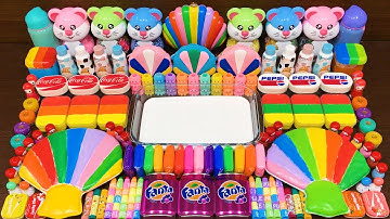 RAINBOW SEASHELL!!! Mixing Random into GLOSSY Slime!! Satisfying Slime Video