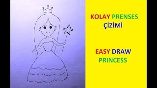 Kolay Prenses Çizimi / Çocuklar İçin Kolay Çizimler / Prenses Nasıl Çizilir?