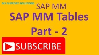 SAP MM Tables - part 2 | VIDEO # 015