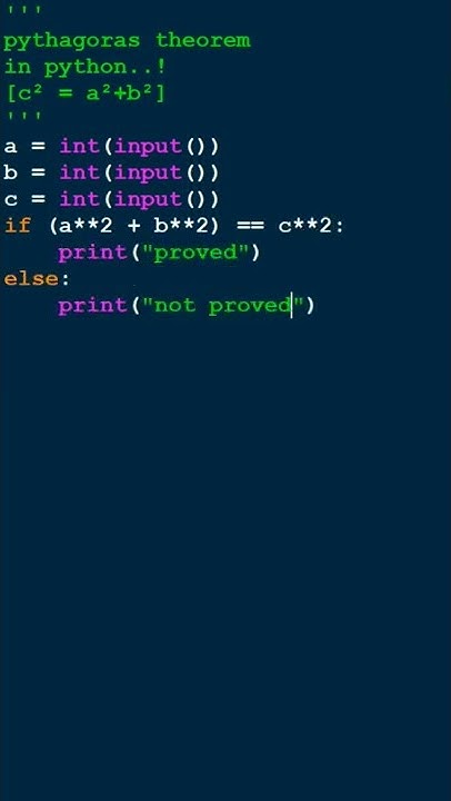 Find Pythagoras Theorem in Python. - YouTube