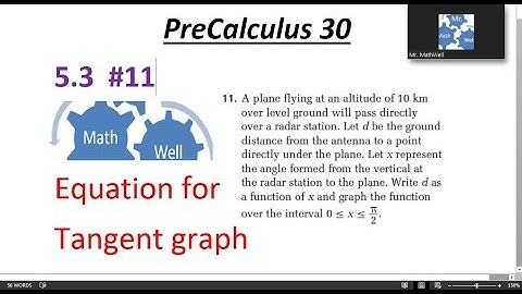 PC 30 5.4 #11 Tangent function word problem homework question