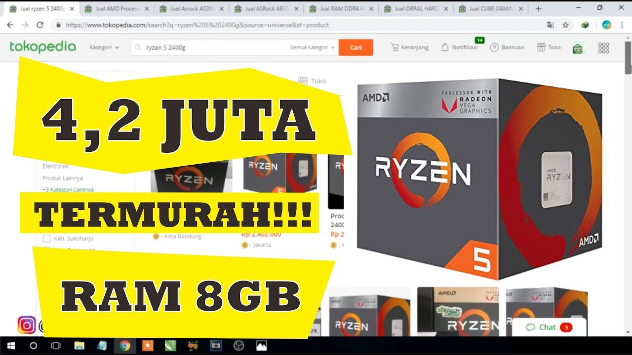Rakit PC Ryzen 5 2400G Termurah Cuma 4,2 Juta YouTube