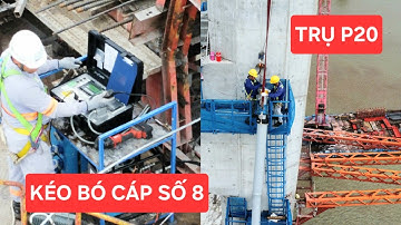 Cầu Rạch Miễu 2 mới nhất: Trụ P20 chính thức kéo bó cáp dây văng số 8