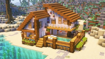 ⛏️ Minecraft House Tutorial: Beach House For Summer ⛱️