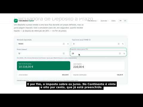 Calculadora de Depósito a Prazo