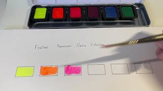 Unboxing, Swatching New Finetec Neon Watercolours
