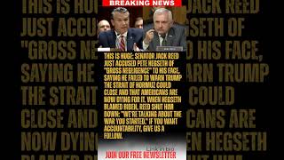 BREAKING: Senator Jack Reed torches Hegseth for failing to warn Trump the Strait of Hormuz close