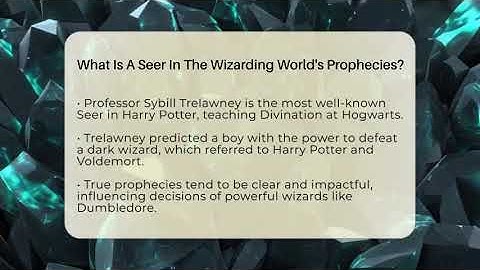 What Is A Seer In The Wizarding World