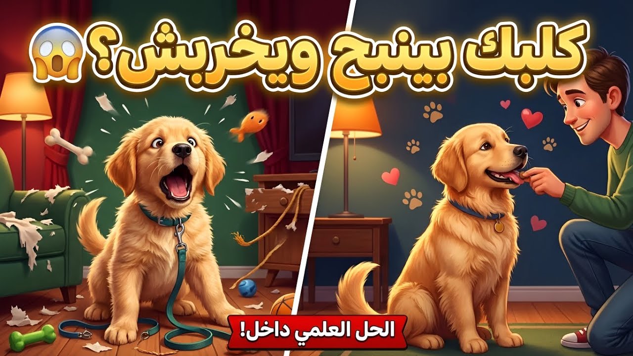 سلوكيات الكلاب الشائعة وكيف تتعامل معها؟ (نباح، عض، تخريب.. الحل العلمي) 🐶🔥