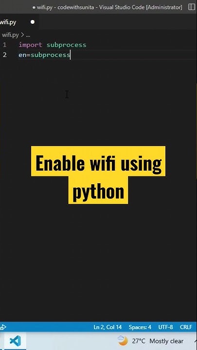 Enable wifi using python #ytshorts #trending #viralvideo #viral # ...