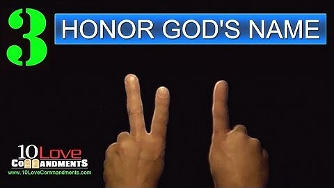 3rd Love Commandment - Honor God