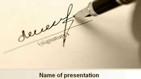 Signature In A Sepia PowerPoint Template by PoweredTemplate.com