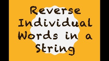 Reverse Individual Words In a String
