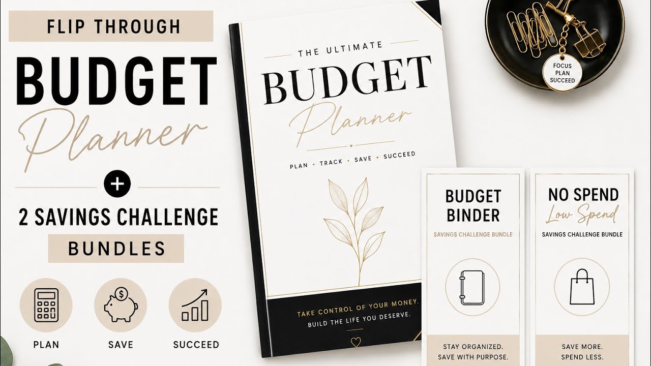 📒 Minimalist Undated Budget Planner Flip Through + NEW No Spend & Budget Binder Savings Challenges
