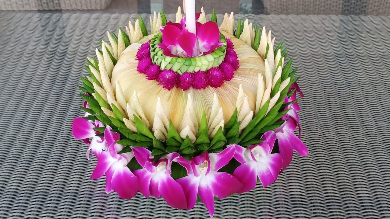 กระทงแบบง่ายๆเปลือกข้าวโพดพับใบเตย #กลีบนิ้วมือนางซ้อน🌽Krathong Corn Husks