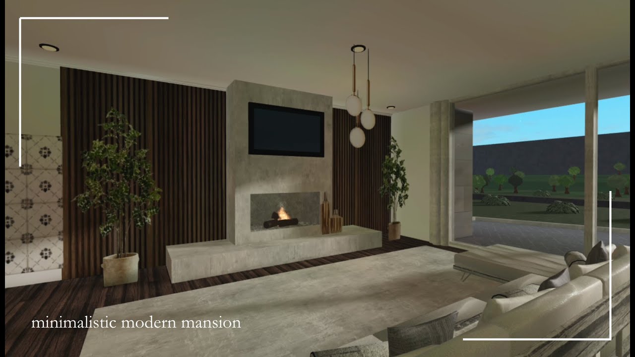 bloxburg - minimalistic modern mansion interior *re upload* - YouTube