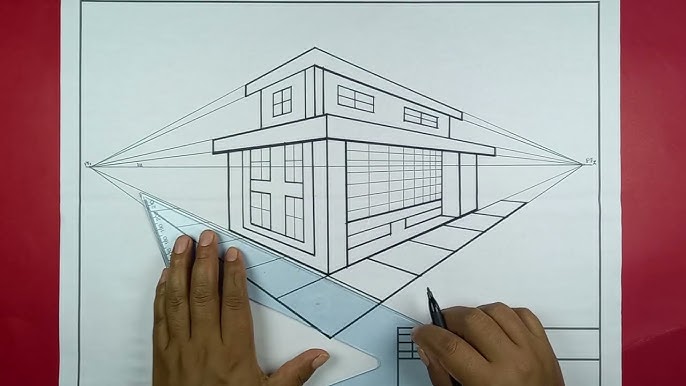 PERSPECTIVA OBLICUA (De dos puntos de Fuga) - YouTube perspectiva-oblicua-de-dos-puntos-de-fuga-youtube