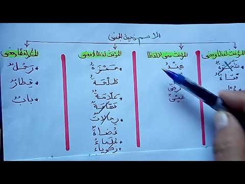 المؤنث اللفظي والمعنوي والمذكر اللفظي والمعنوي